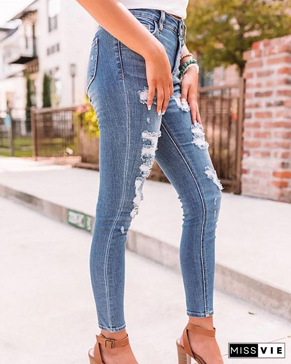 Women Ripped Sexy Denim & Jeans