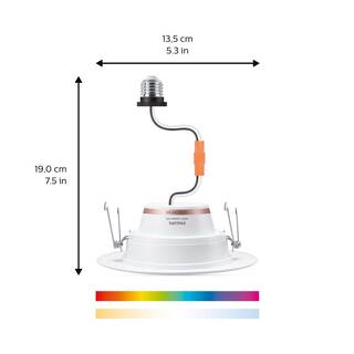 Philips 65-Watt Equivalent 5 in.  6 in. LED Wi-Fi Smart Color Changing Recessed Downlight Powered by WiZ (2-Pack) 555623