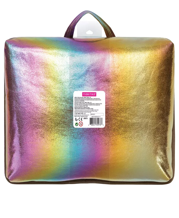 Three Cheers For Girls 3C4G Cosmic Rainbow Lap Desk Make It Real  Tweens Girls  Portable Lap Pillow Desk W  Handle  Versatile Media Slot - 12 x 17  Cozy Plush Cushion  Perfect For Fun Homework