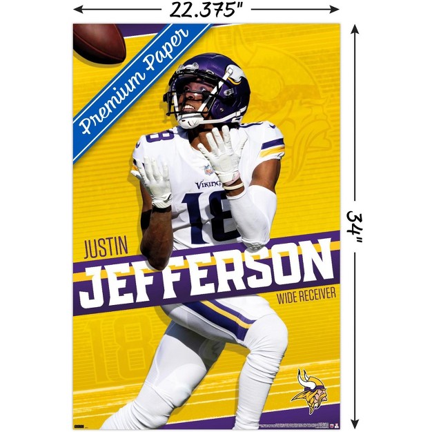 Trends International Nfl Minnesota Vikings Justin Jefferson 22 Unframed Wall Poster Prints