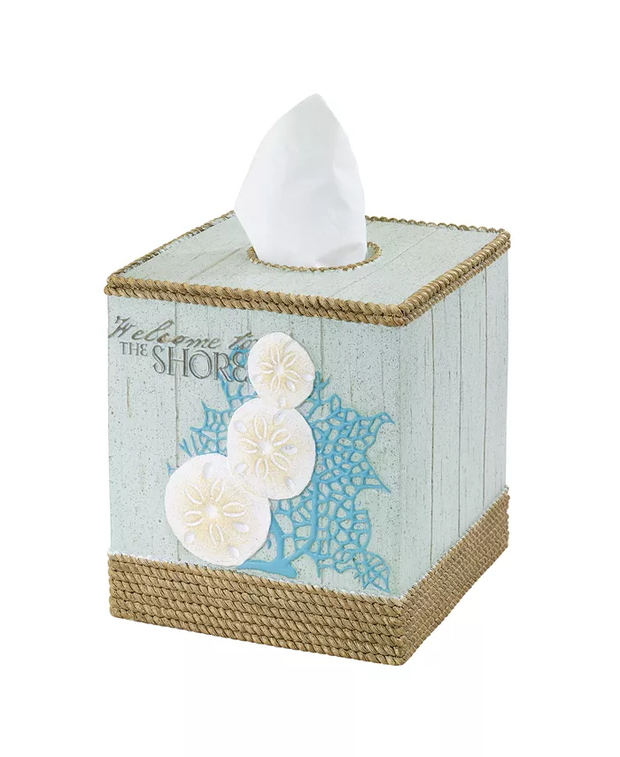 Avanti Beachcomber Seashells Resin Tissue Box Cover