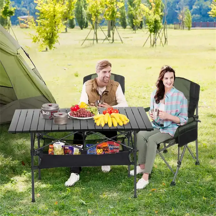 Portable Aluminum Rectangular Foldable Camping Table with Carrying Bag Lightweight Outdoor Dining Tables