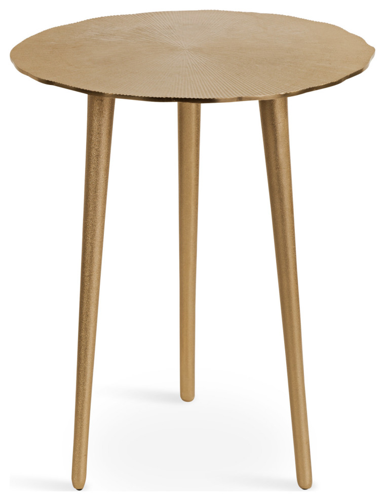 Sancia Round Side Table  Gold 15x15x20   Midcentury   Side Tables And End Tables   by Uniek Inc.  Houzz