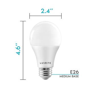 LUXRITE 100-Watt Equivalent A19 Dimmable LED Light Bulb Enclosed Fixture Rated 4000K Cool White (6-Pack) LR21442-6PK