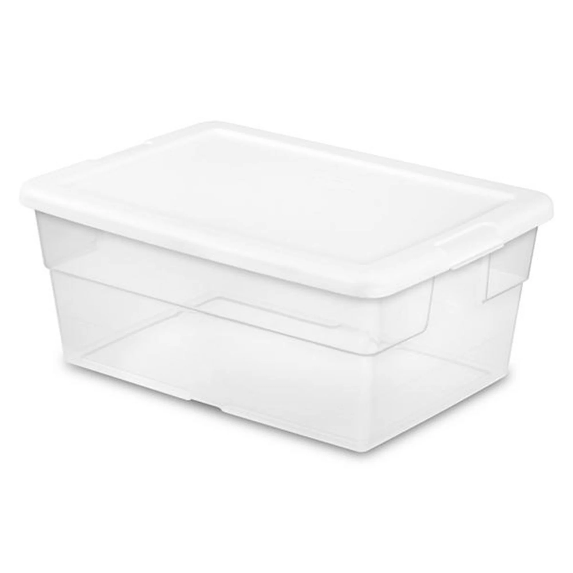 Sterilite 16 Quart Clear Plastic Stacking Storage Container Box， 12 Pack