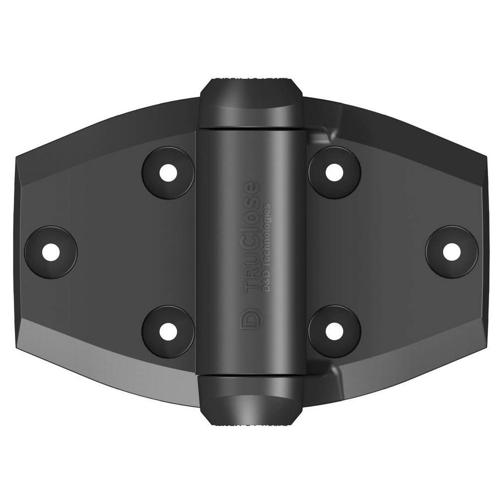 Tru-Close DD 5-18 in. x 3-34 in. Black Self-Closing Vinyl and Wood Gate Hinge (2-Piece) 50590