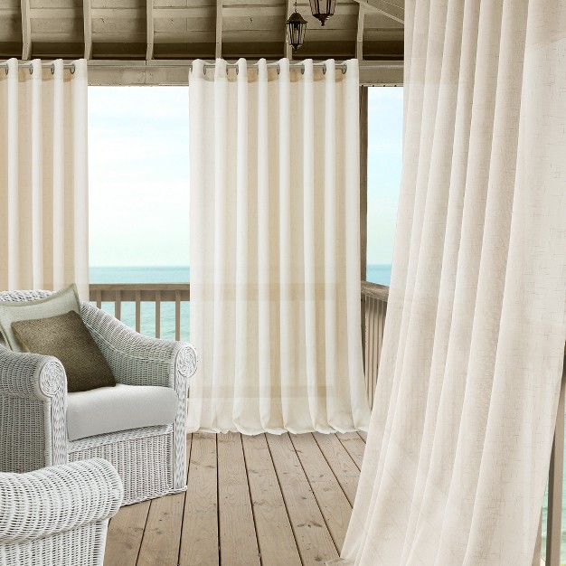 Carmen Sheer Extra Wide Indoor outdoor Single Window Curtain For Patio Porch Cabana Pergola Deck Elrene Home Fashions