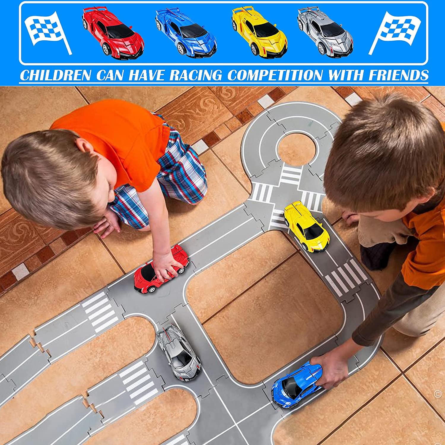 Toy Cars for 2-7 Year Old Boys， Transforming Toys Cars for 3 Year Old Boys and Toddlers， Robot Cars Toys for 4 Year Old