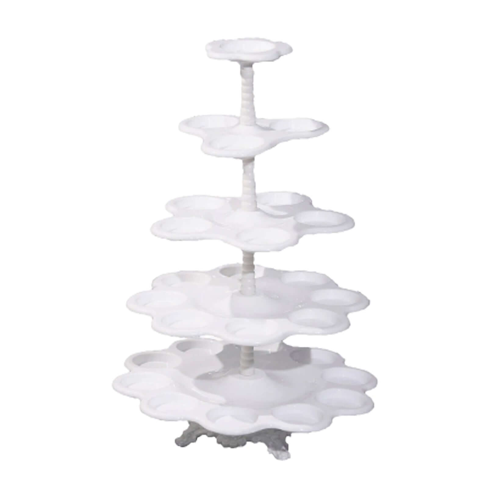 5-Tier Scallop Edge 27-Cupcake Holder Stand, Dessert Display Tower 18