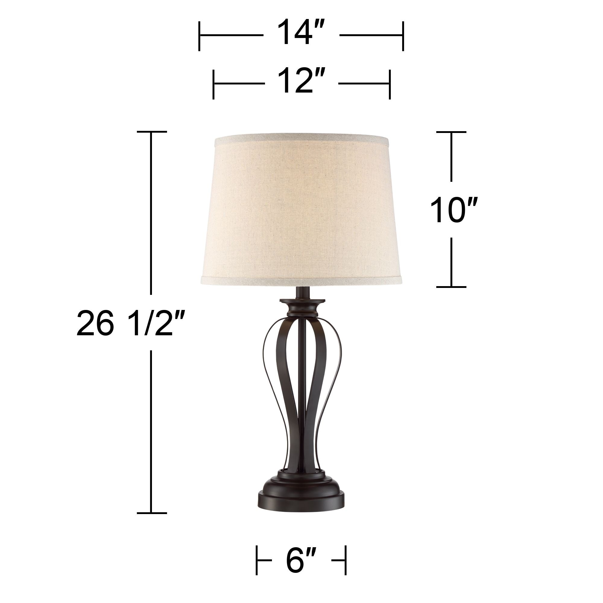 Regency Hill Rustic Farmhouse Table Lamps Set of 2 26 1/2