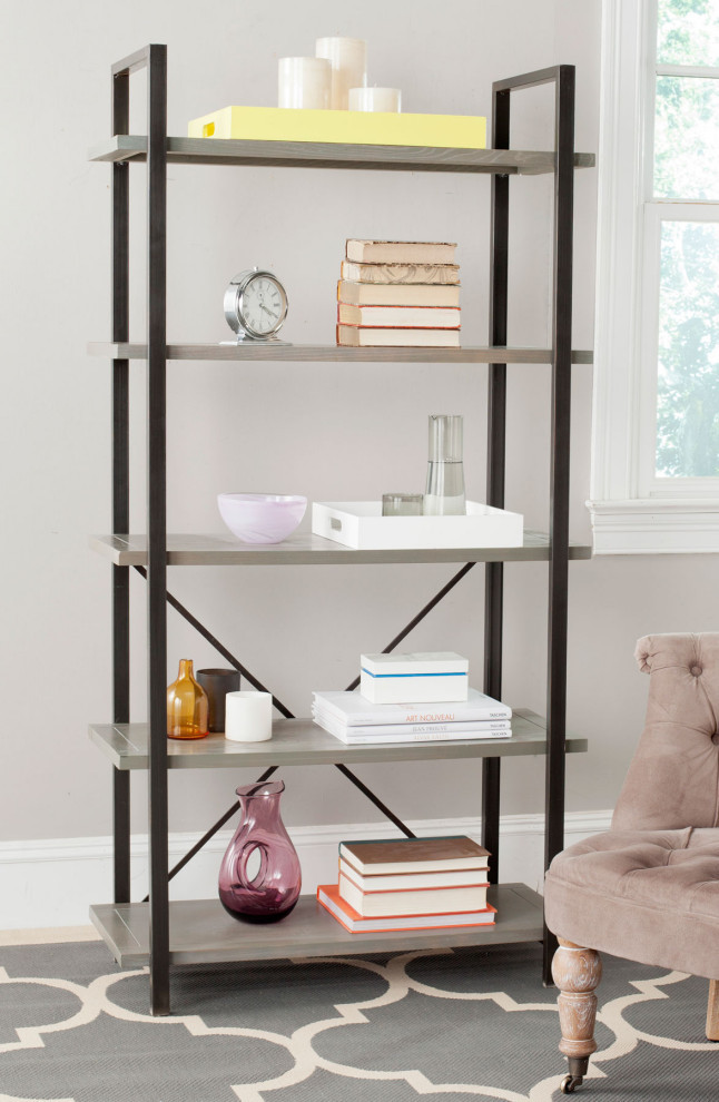 Jessi 5 Tier Etagere/ Bookcase Ash Grey   Modern   Bookcases   by Virgil Stanis Design  Houzz