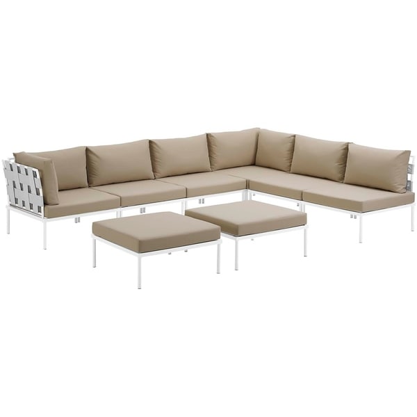 Harmony 8piece Outdoor Patio Aluminum Sectional Sofa Set