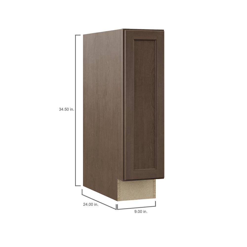 Hampton Bay Shaker Assembled 9x34.5x24 in. Base Kitchen Cabinet in Brindle KBF09-BDL