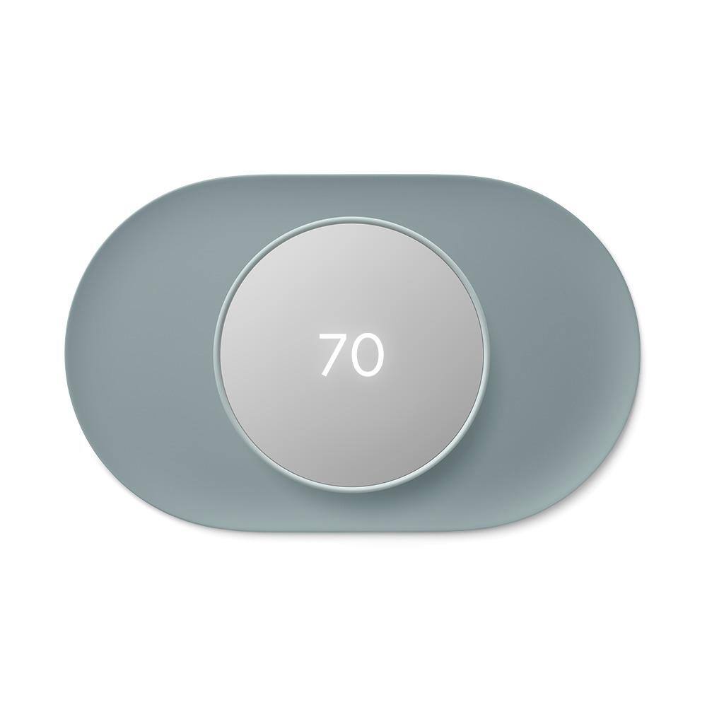 Google Nest Thermostat - Smart Programmable Wi-Fi Thermostat Fog + Nest Thermostat Trim Kit Deep Fog GA03797