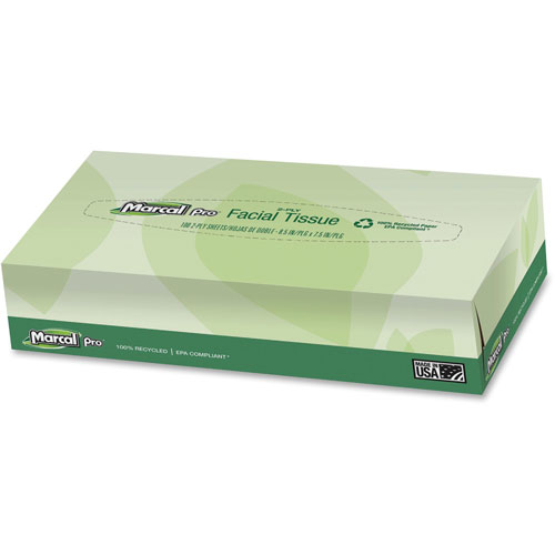 Marcal Fluff-Out 2-Ply 65% Recycled Facial Tissue | Box of 100 | MRC2930BX