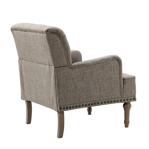 Geltrude Classic Upholstered Accent Arm Chair with Button Tufted Back by HULALA HOME