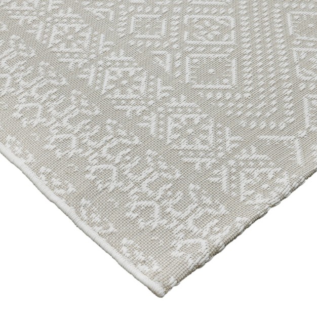 5 x27 X 7 x27 Double Diamond Outdoor Rug Silver