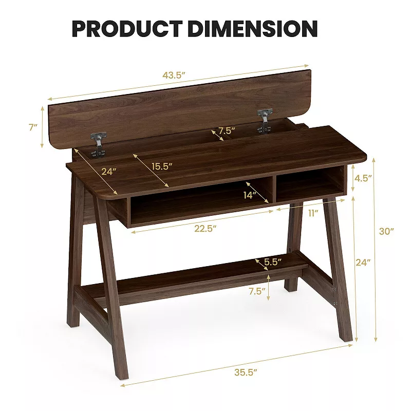 Mid Century Writing Desk with Storage Cubes and Hidden Compartment