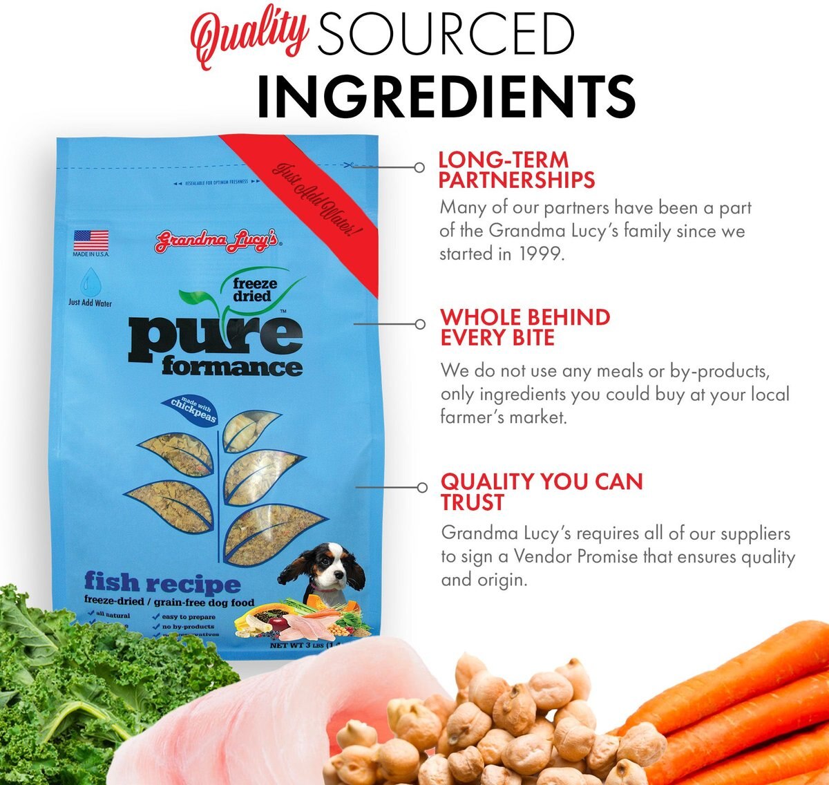 Grandma Lucy's Pureformance Fish Recipe Grain-Free Freeze-Dried Dog Food