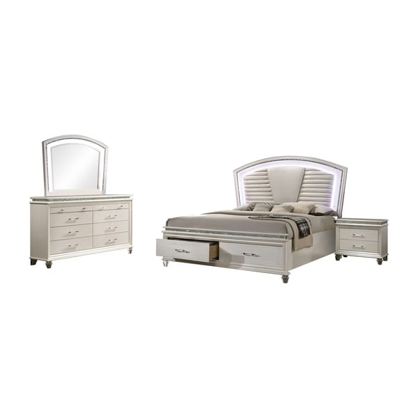 Furniture of America Xian 3-piece Bed with Nightstand and Dresser Set - - 30374745