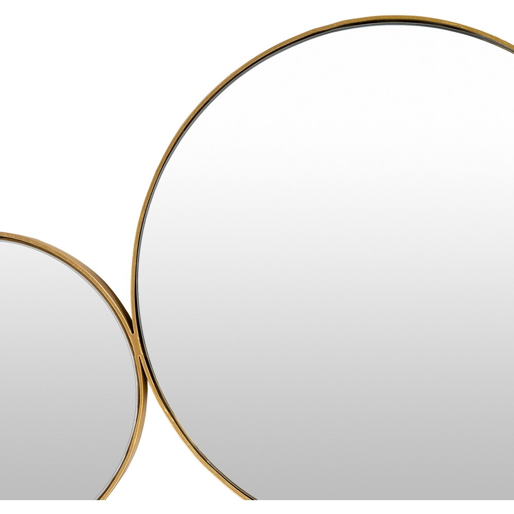 Artistic Weavers Cohn Modern Gold Abstract Round Wall Mirror   28\