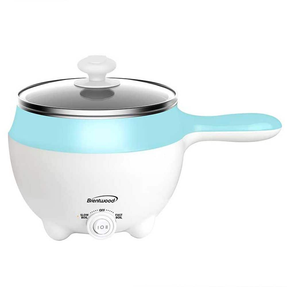 Brentwood Stainless Steel 1.6 qt. Blue Electric Hot Pot Cooker and Food Steamer 985117017M