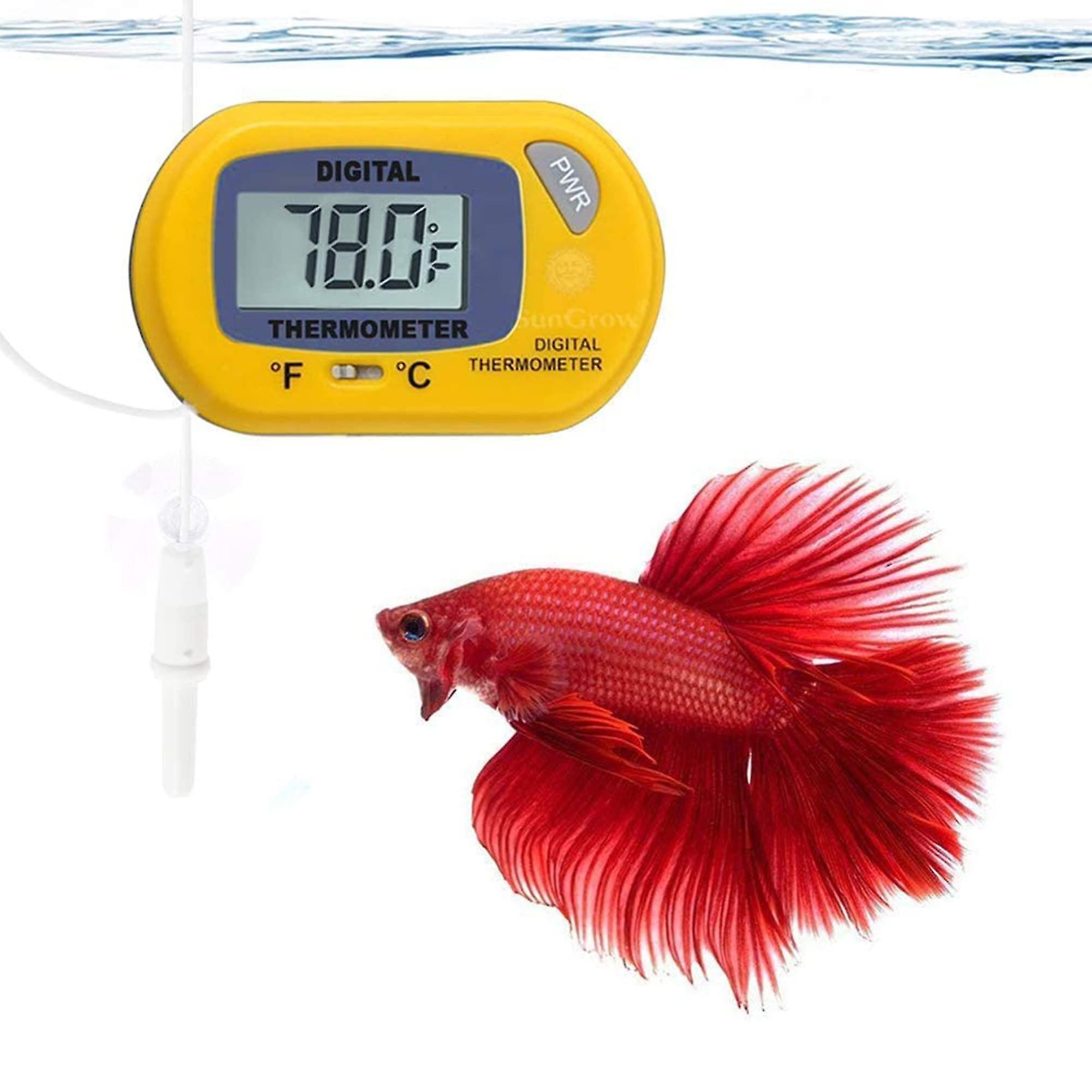 Digital Thermometer， Accurately Reads Aquarium Temperature With Suction Cup