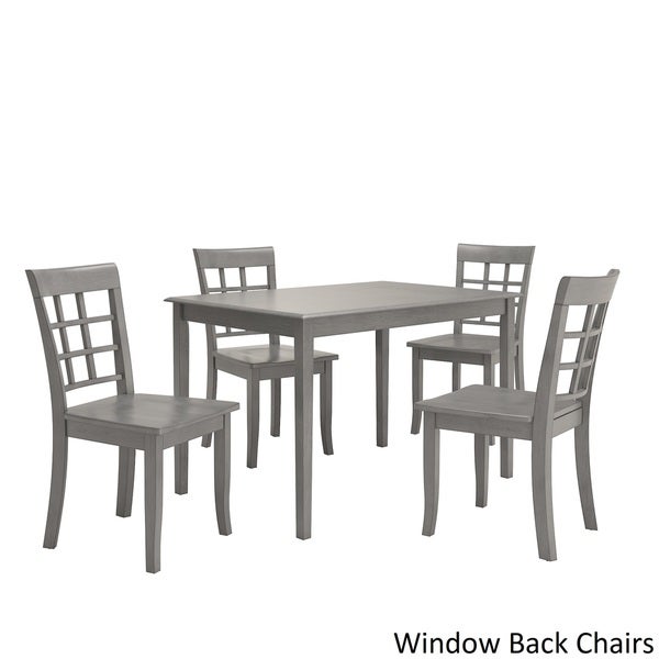 Wilmington II 48-Inch Rectangular Antique Grey 5-Piece Dining Set by iNSPIRE Q Classic