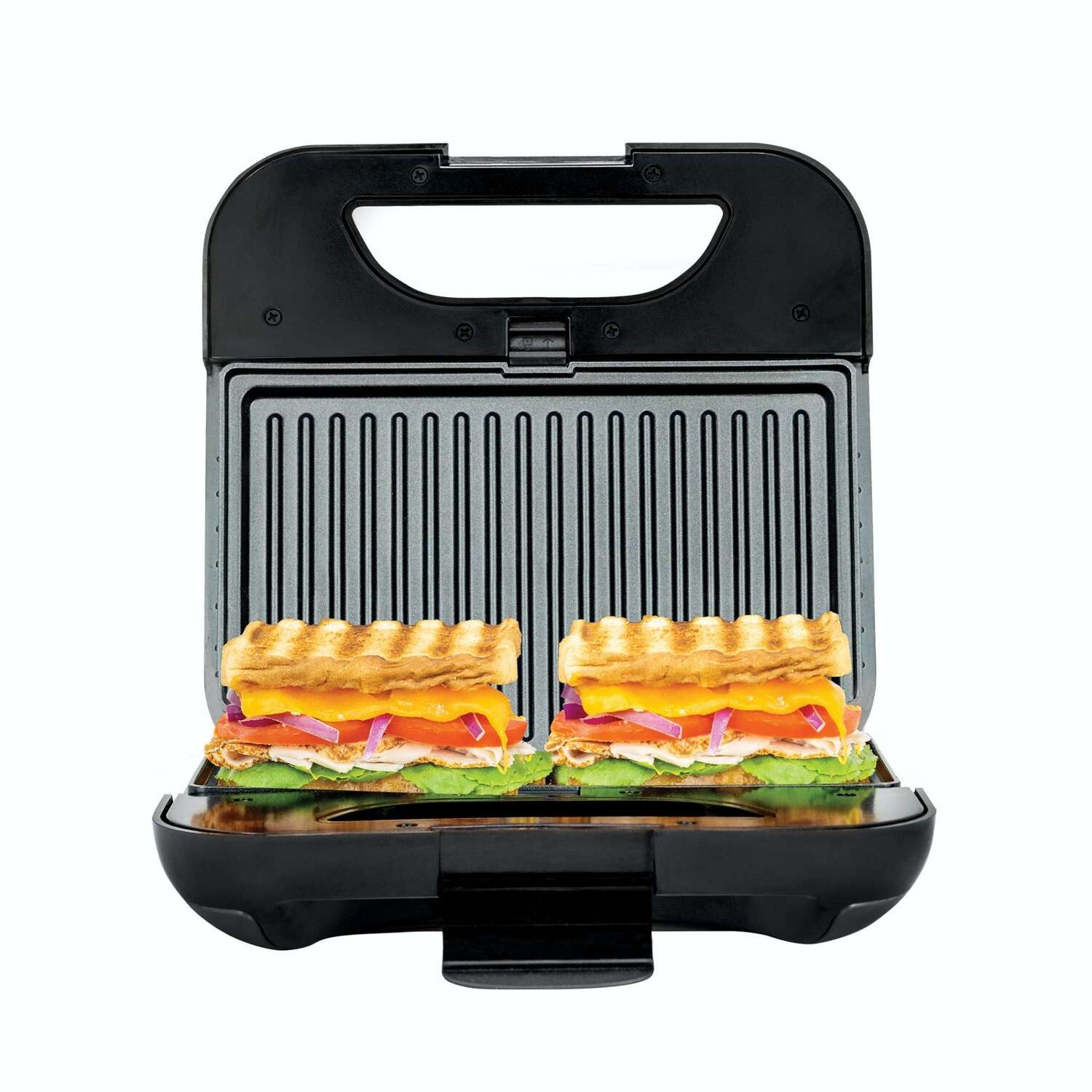 Kalorik Black/Silver Stainless Steel Nonstick Surface 4-in-1 Sandwich Maker