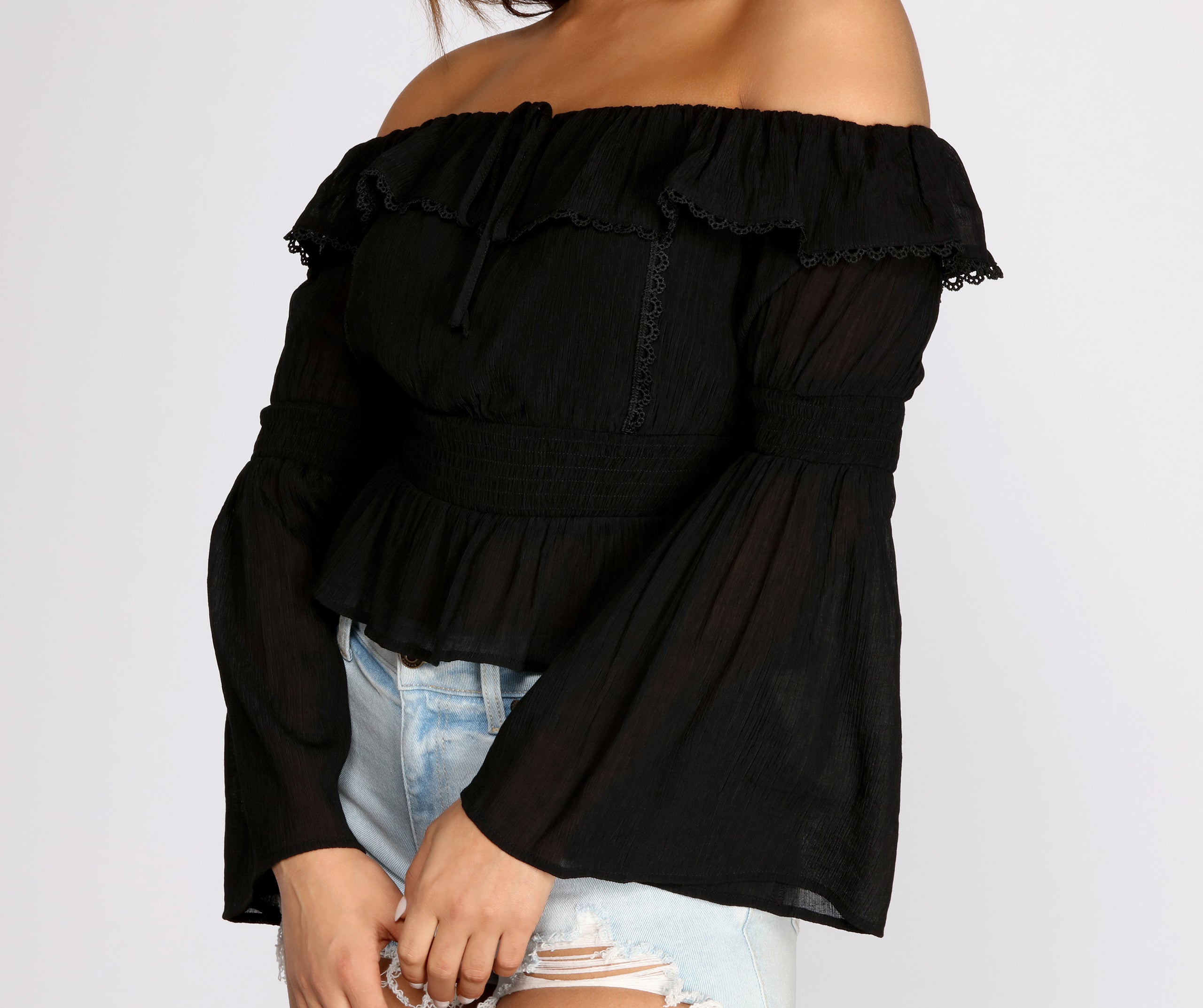 Perfect Peplum Off The Shoulder Top