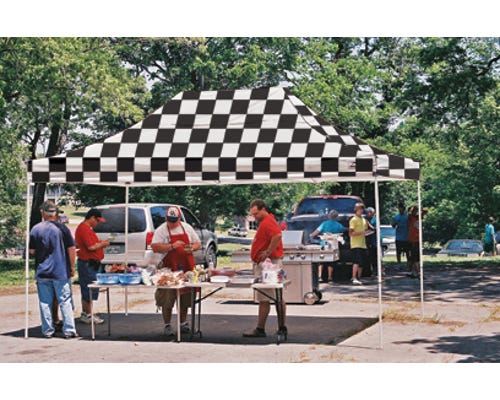 ShelterLogic 10 x 15 HD Series Pop Up Canopy， Checkered Flag Cover - 22555