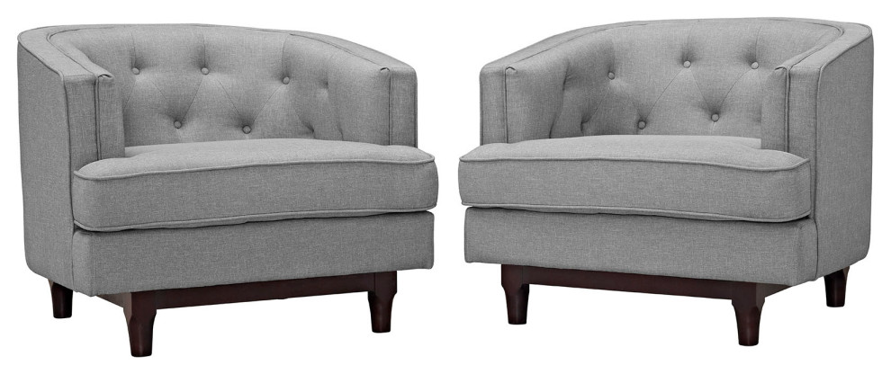 Coast Armchairs Upholstered Fabric  Set of 2   Midcentury   Armchairs And Accent Chairs   by Modway  Houzz