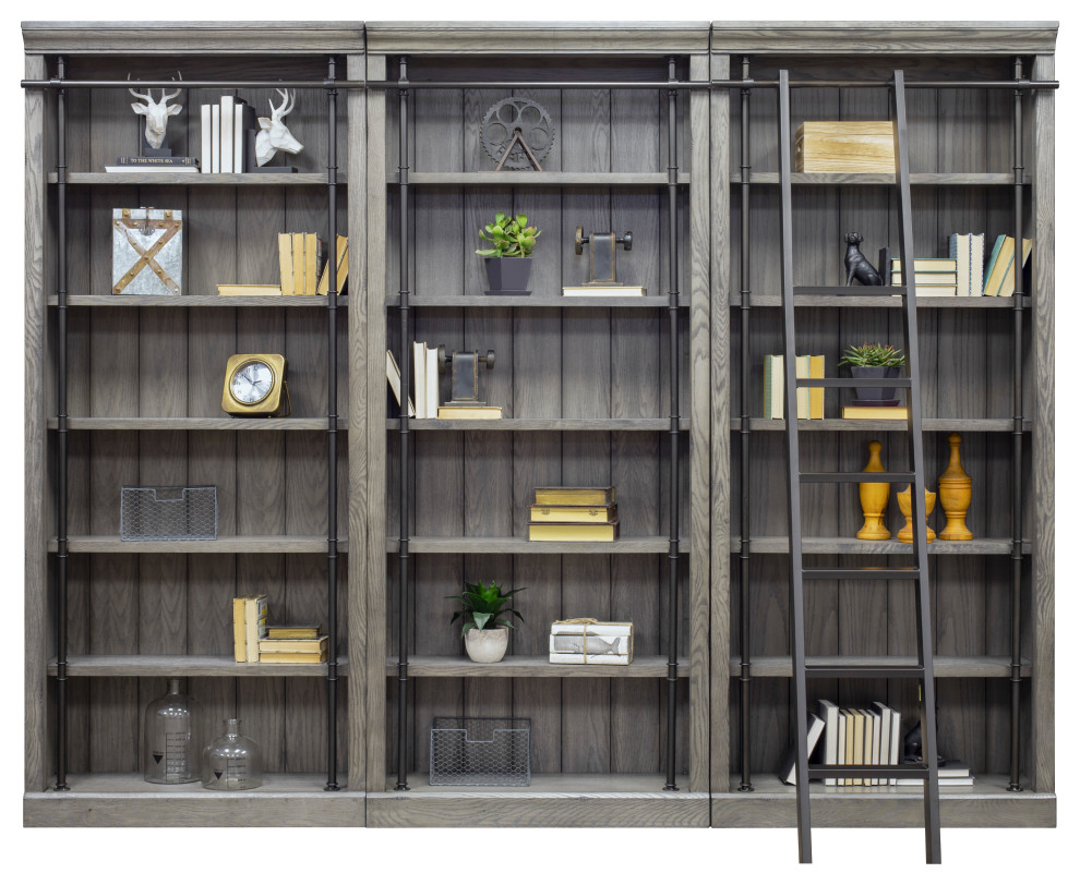 Avondale 8  x27Tall 3 Bookcases Wall With Ladder   Transitional   Bookcases   by Martin Furniture  Houzz