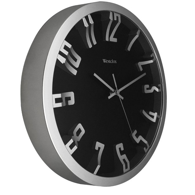 Wall Clock With Raised Numbers Silver Westclox