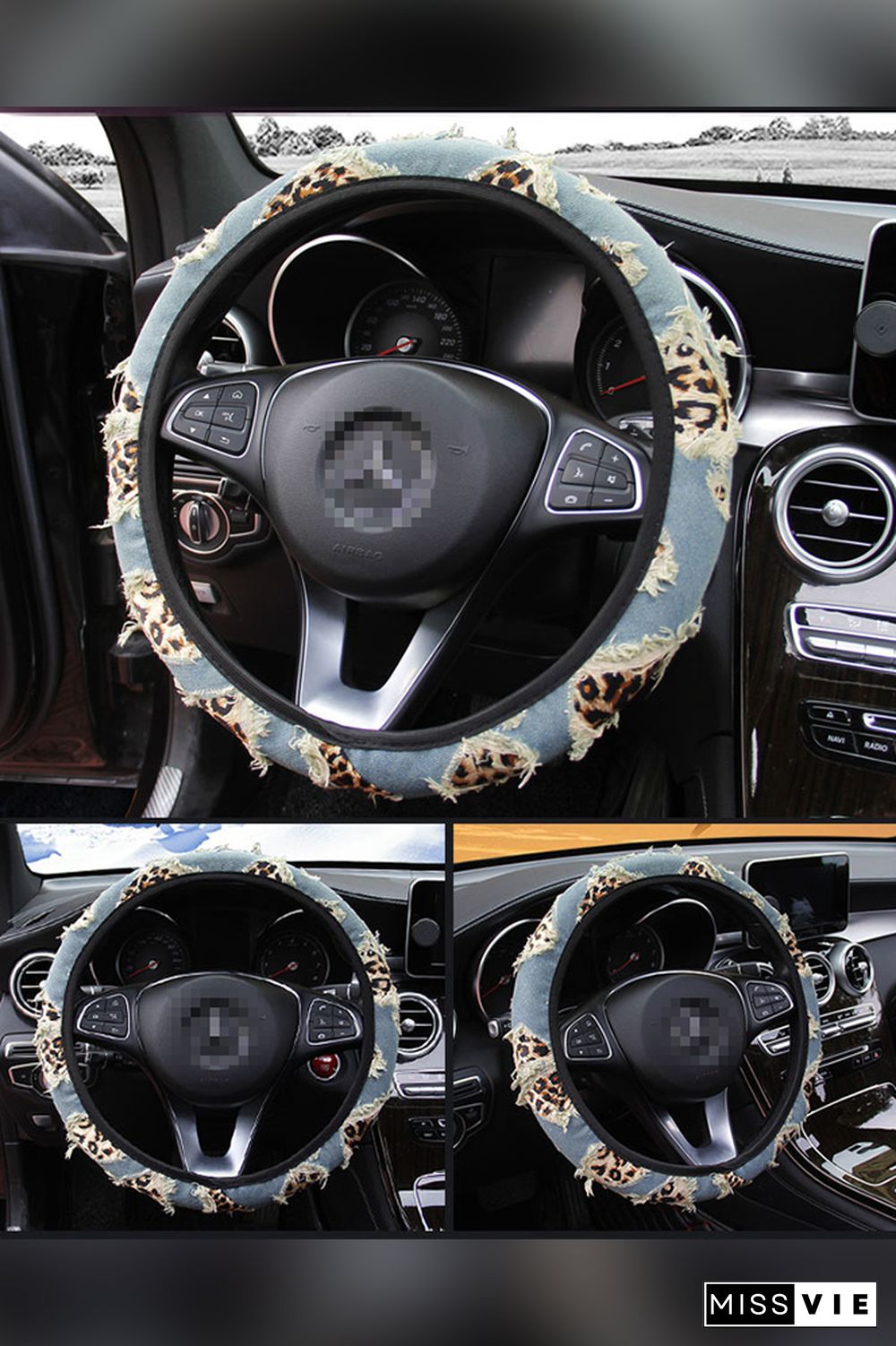 Leopard Print Steering Wheel Cover MOQ 5pcs