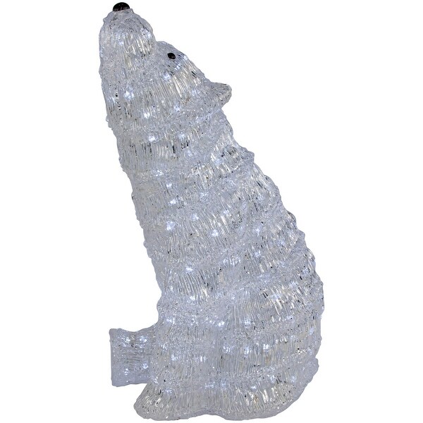 18.5 Lighted Acrylic Polar Bear Christmas Display Decor