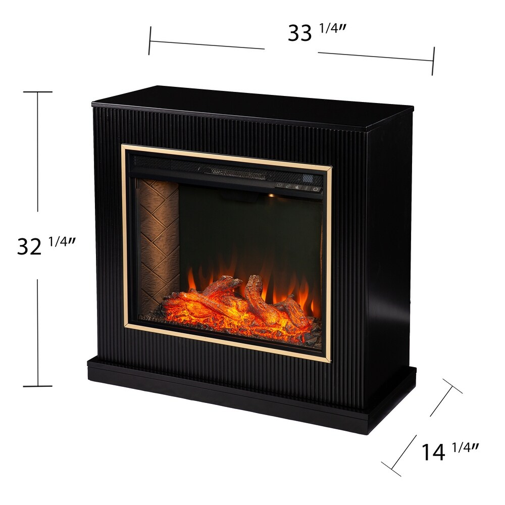 Camarosa Contemporary Black Wood Alexa Enabled Fireplace