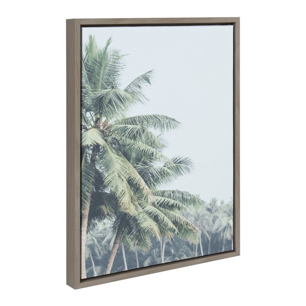 X 24 quot Sylvie Pale Green Coconut Palm Trees By The Creative Bunch Studio Framed Wall Canvas Gray Kate amp Laurel All Things Decor