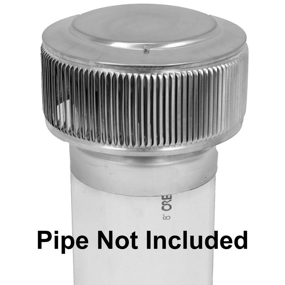 Active Ventilation 8 in. Dia Aura PVC Vent Cap Exhaust with Adapter for Schedule 40 or Schedule 80 PVC Pipe in Mill Finish AV-8-PVC