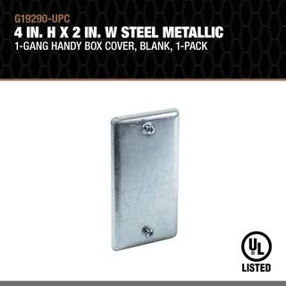 Southwire 4 in. H x 2 in. W Steel Metallic 1-Gang Blank Handy Box Cover (1-Pack) G19290-UPC