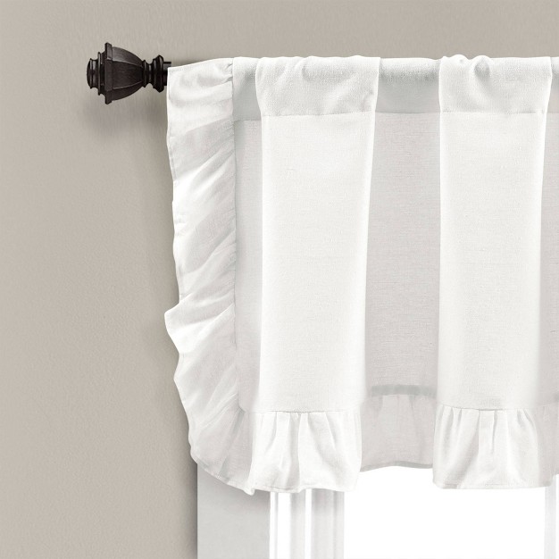 Linen Ruffle Window Valance White Lush D cor