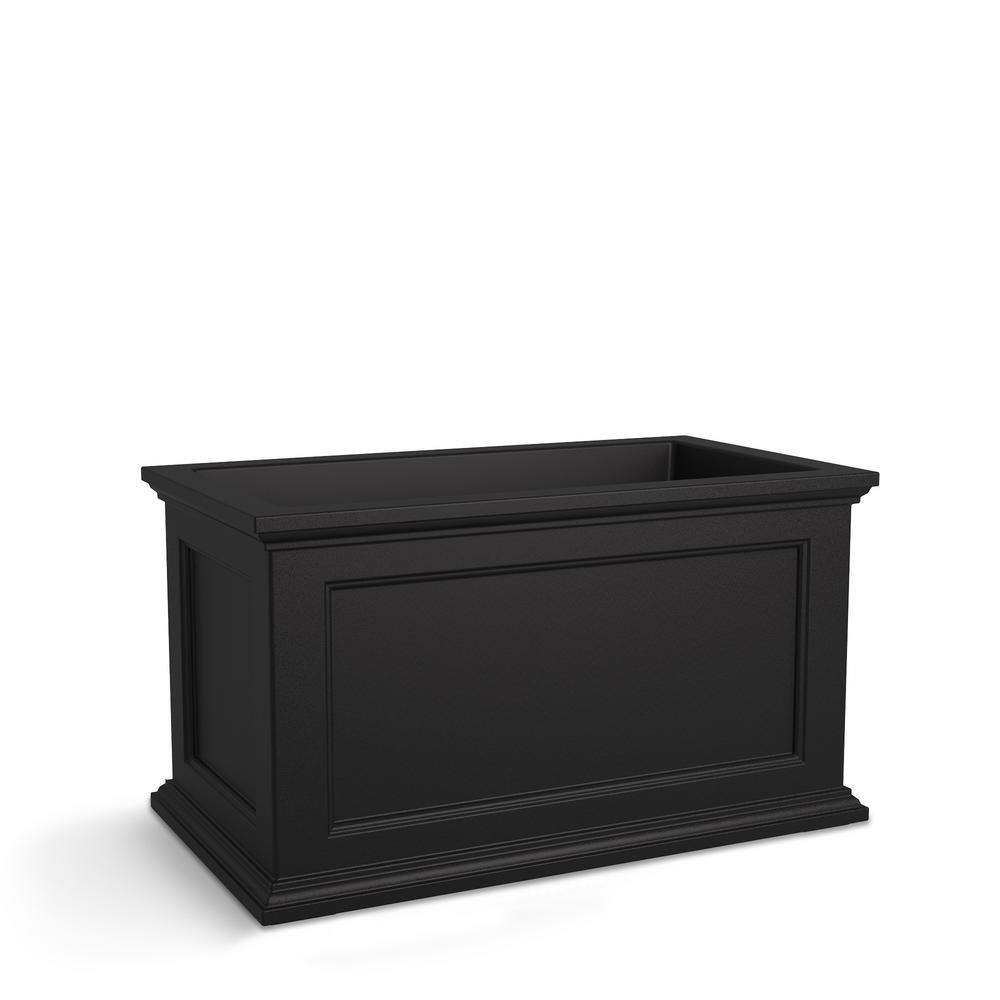 Mayne Fairfield 20 in. x 36 in. Self-Watering Black Polyethylene Planter 5826B