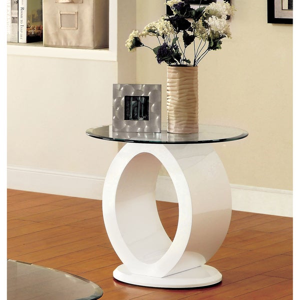 Furniture of America Opelle Modern Art O-shaped Round Side Table