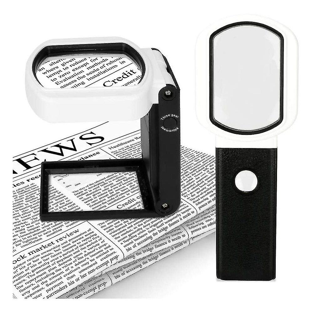 25x 10x Lighted Handheld Magnifier 9 Led Lighted Magnifier For Reading， Inspecting， Exploring， Jewelry， Hobbies and Crafts