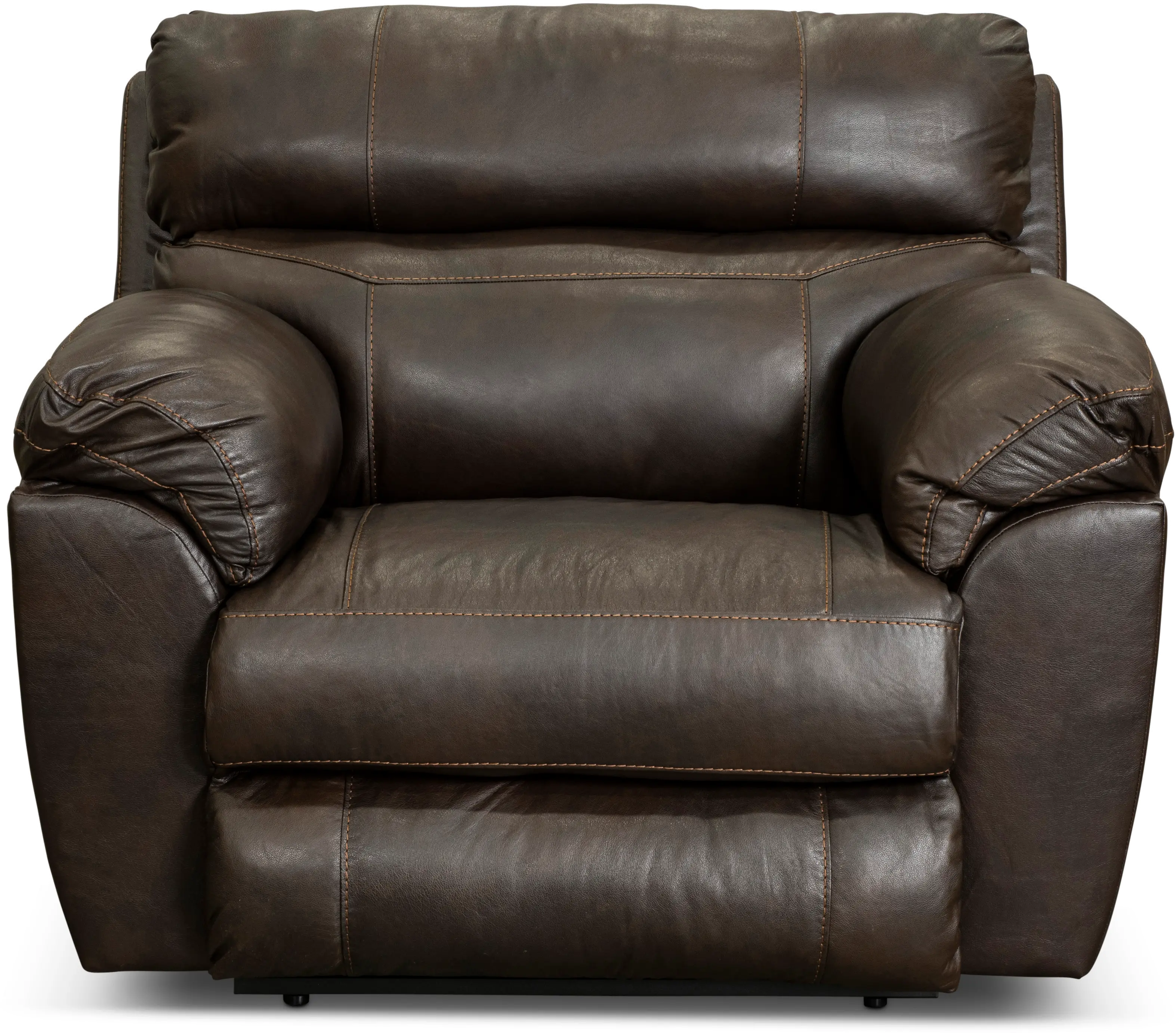 Costa Brown Leather Lay-Flat Power Recliner