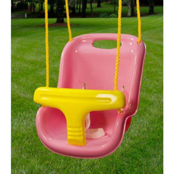 Swing-N-Slide Playsets Pink High Back Infant Swing with Ropes WS 4001-PK