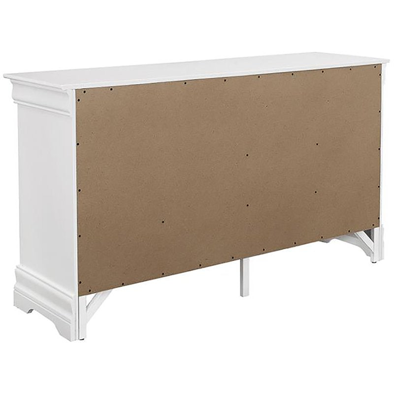 Bowery Hill Louis Philippe 6 Drawer Double Dresser in White