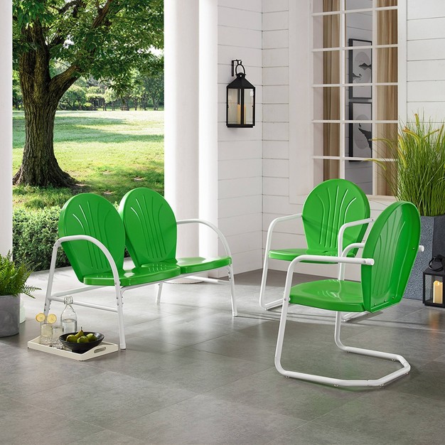 Griffith 3pc Outdoor Seating Set Kelly Green Crosley