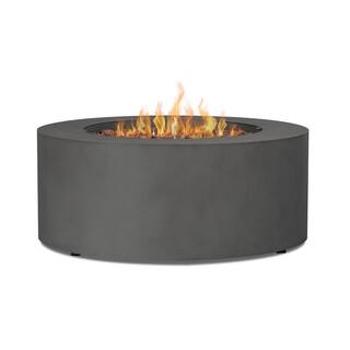 Real Flame Aegean 36 in. W X 15 in. H Round Powder Coated Steel Liquid Propane Fire Pit in Weathered Slate with NG Conversion Kit C9815LP-WSLT