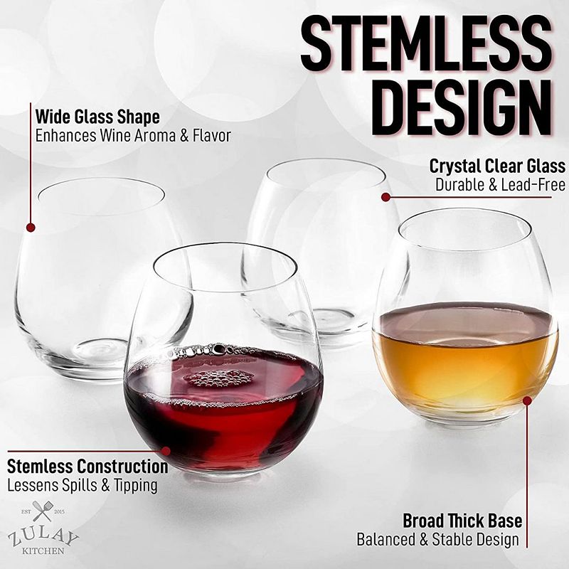 Stemless Wine Glasses Set